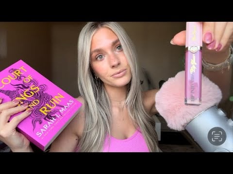 ASMR| Pink Triggers For Deep Sleep (Mic Fluffs, Lipgloss, Shoe Tapping)