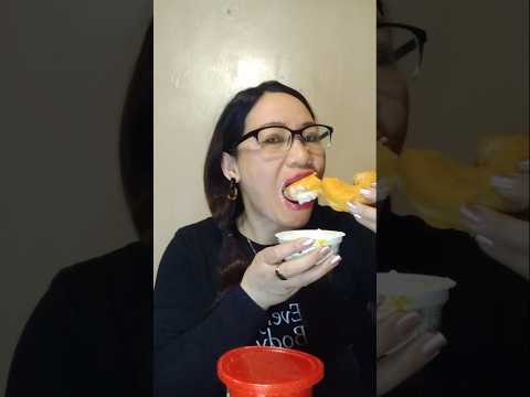 DONUT WITH YOGURT #mukbang #viral #shortsfeed #food #everyone #eatingshow #asmr #foodie #donuts