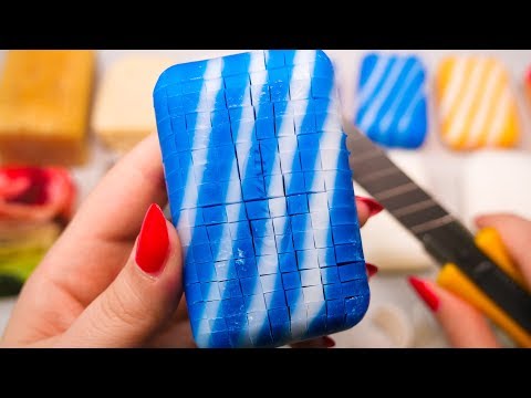 АСМР Режу Мыло Кубиками 🚿🔪 ASMR Soap cubes carving ✨🌙 [4K 60fps]