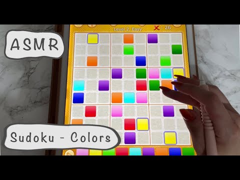 ASMR - SUDOKU but with COLORS - Close Whispering - iPad Sounds - Clicky mouth sounds