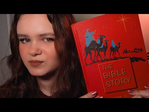 The Birth of Jesus 🌟 | ASMR Christmas Reading Vintage Bible Storybook for Jesus' Birth