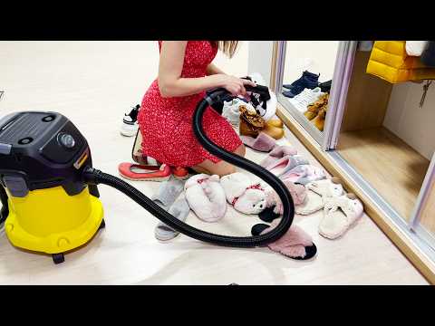 👡 Deep Cleaning Shoes & Closet with Vacuum | ASMR Satisfaction | Declutter | Karcher WD 3