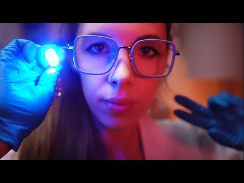 ASMR Detailed Cranial Nerve Exam At Night - Light Triggers, Eye Exam, Hearing Test, Smell, Sensory