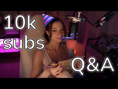 ASMR Whispered Q&A (10K CELEBRATION!!!) 🎉🎈🎊