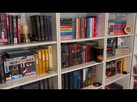 asmr bookshelf tour pt 1