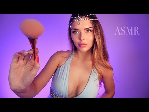 ASMR | Calming Face Brushing with Positive Affirmations + Ear to Ear Whispers  💤