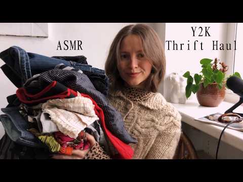 ASMR Cute Y2k Thrift Haul 💖 Show & Tell 💖 Fabric Sounds 💖 Soft Spoken