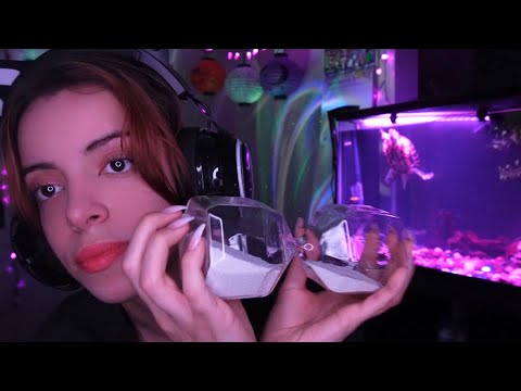 Hour glass tapping/white noise and some whispering ASMR