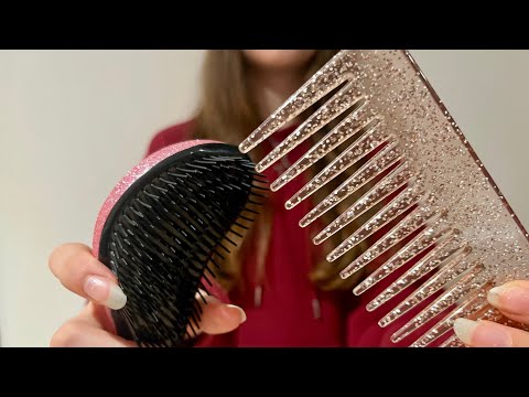 ASMR putting your hair up! Hair brushing | camera combing | lo-fi | spray sounds