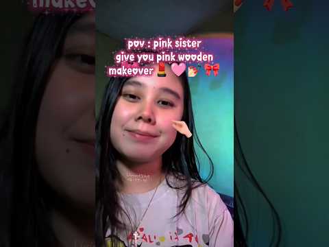 ASMR Pink Wooden Makeover 🎀💅🏻💄👛 #asmr #wooden #? #makeup