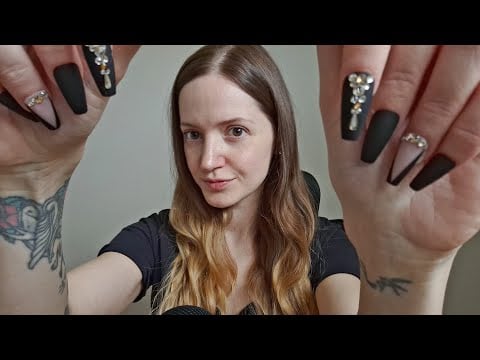 ASMR pure hand and mouth sounds first time with long nails and whispering