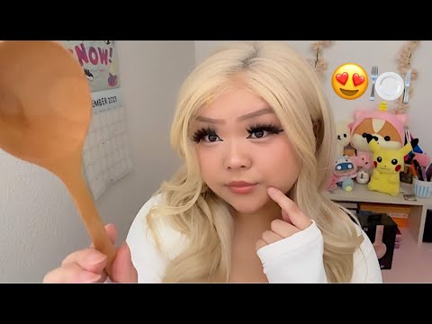 ASMR girl that's OBSESSED with you EATS your FACE with a wooden spoon 😍🍽️😋 (realistic)