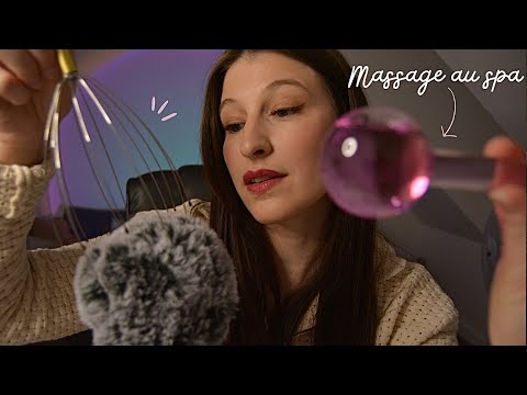 ASMR FR - MASSAGE & SOIN RELAXANT AU SPA (musique de fond)