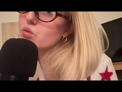 ASMR whisper ramble, glasses tapping