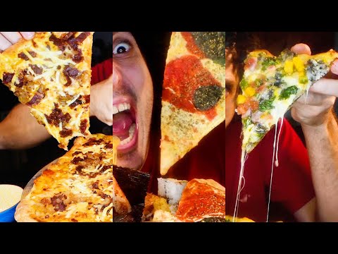 ASMR Eating Pizza For Two Hours No Talking MUKBANG 먹방