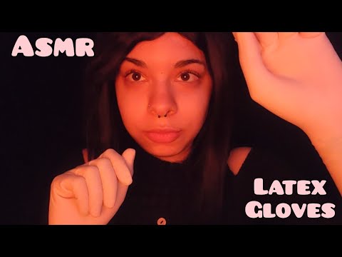 ASMR ◇ Touching your face with white surgical latex gloves 💫