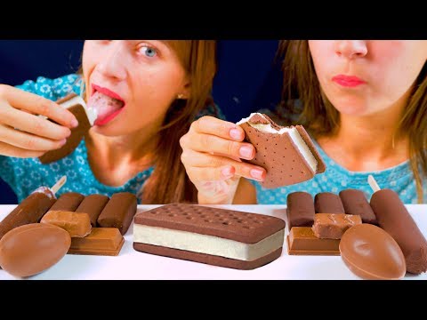 ASMR ICE CREAM SANDWICHES, MINI CHOCOLATE ICE CREAM, CANDY BARS