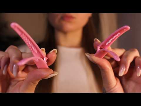 ASMR Tingly Hair Clipping & Styling | Rollers, brushing, hair clips (no talking, layered sounds)