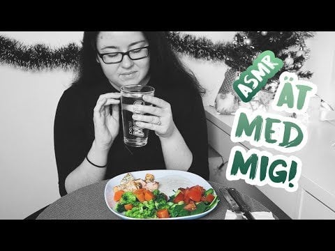 ASMR Lax Broccoli Morot Sallad | Eating & Water Sounds |  Swedish Whisper (NEW MIC!)