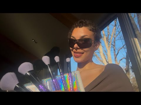asmr unboxing my first pr package (camera/face brushing, tracing, & stipple)
