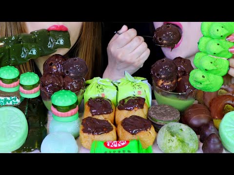 ASMR CHOCOLATE PROFITEROLES, CHOCOLATE MARSHMALLOWS, MOCHI ICE CREAM, WARABI MOCHI JELLY, DONUT 먹방