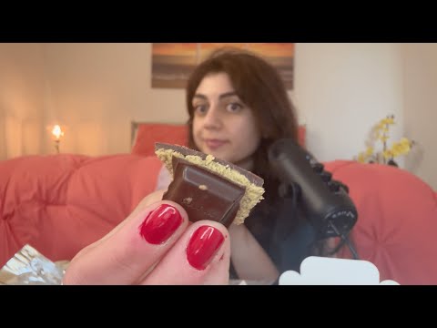 Trader Joe’s Dubai Chocolate🍫, chocolate covered honeycomb🍯 and Turkish Delight🇹🇷 eating ASMR!