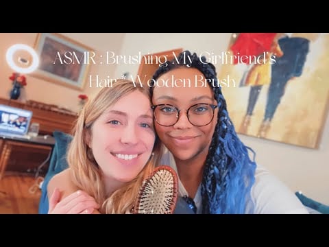 ASMR | Relaxing Hair Brushing with Wooden Brush | Soft Girlfriend Hair Care 💆‍♀️