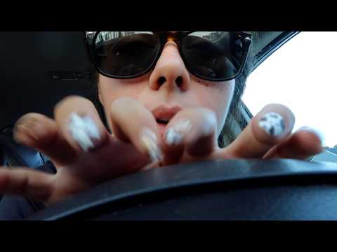 NO TALKING CAR ASMR - Aggressively tapping and scratching with long nails (+gum chewing&engine revs)
