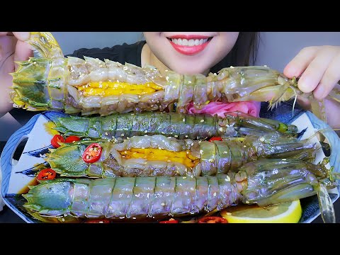 ASMR SOY SAUCE RAW MANTIS SHRIMPS , EATING SOUNDS | LINH-ASMR