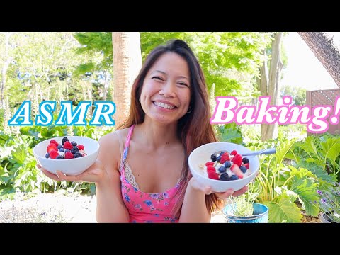 ASMR Baking & Hiking Time! Delicious Fresh Spring/Summer Pavlova! 🌸 🎂
