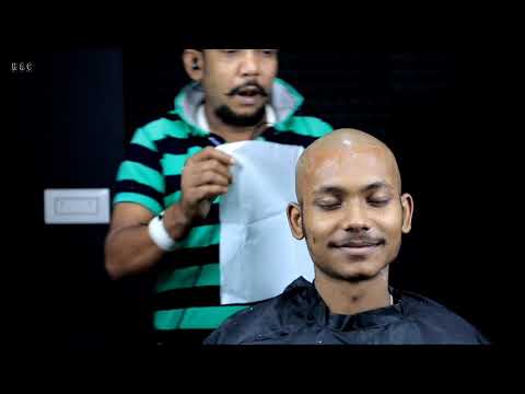 ASMR Asim Barber One Handed Straight Razor Head Shave | Neck Crack  Head Shave And head Massage