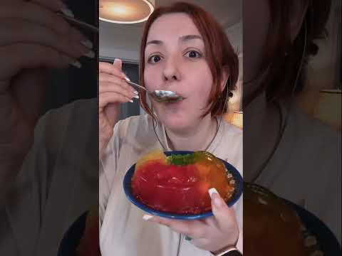 Jöle kımıl kımıl 🌈 #asmr #gelo #yemek #yemeksesleri