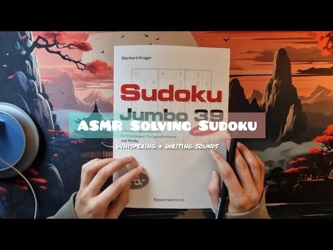 ASMR Solving Sudoku Puzzles for you to Sleep | Whispering + Writing Sounds