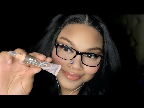 asmr| lip gloss application + gum chewing