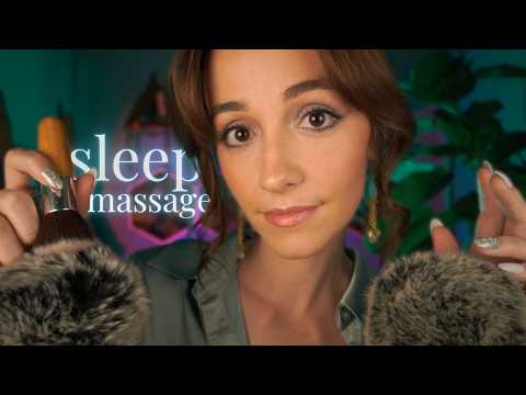 ASMR | Tingly Brain Massage for Deep SLEEP 🧠💤 (whispers, fluffy mic brushing, rain 🌧️)