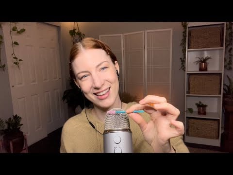 Asmr spoolie mic brushing for tingles #shorts