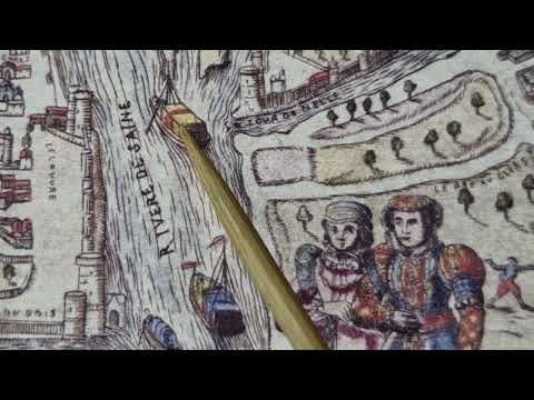 1576 Paper Map of PARIS With Landmarks and Secrets | ASMR whispering map analysis
