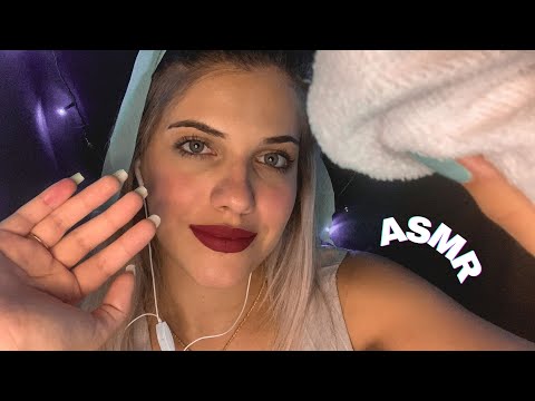 ASMR fazendo SKIN CARE em você | Sussurros, Sons de boca, Sons de liquidos, Camera touching...