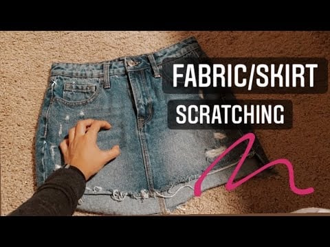 ASMR Fabric Scratching on Denim Skirt