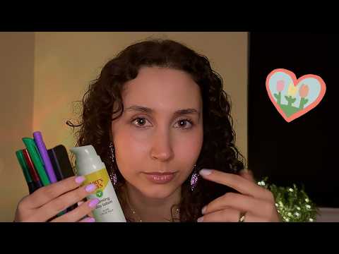 ASMR Cozy Spring Personal Attention 🌷 (Skincare, Drawing On Your Face, Mouth Sounds)