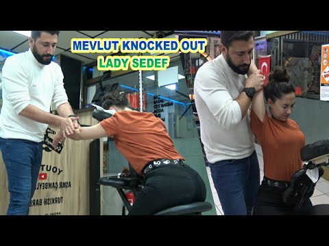 MEVLUT KNOCKED OUT LADY SEDEF & FEMALE BACK CRACK & asmr back, elbow, neck, arm, palm, ear massage