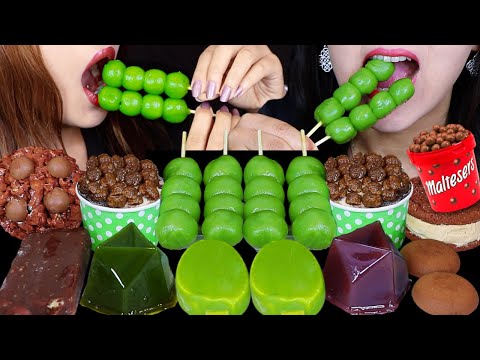 ASMR GREEN TEA DANGO, MALTESERS CHOCOLATE BALL, DIAMOND YOKAN JELLY, SOFT MATCHA ICE CREAM BARS 먹방