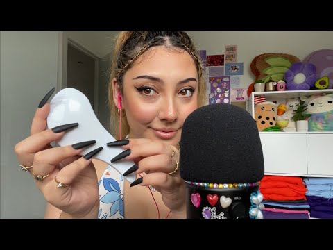 ASMR Nail application + long press on nail tapping 🖤 | Whispered