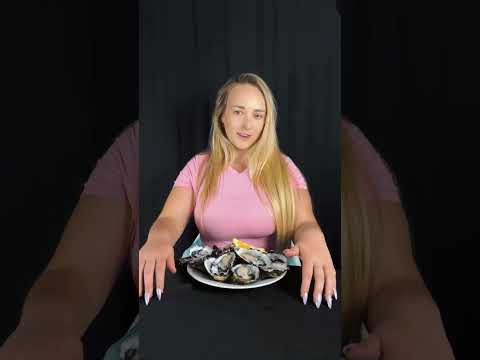 Welcome back 😈 natural raw oyster ASMR whispering mukbang available on YT soon 👅🦪