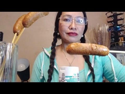 EATING SAUSAGE WITH YOGURT CHALLENGE 