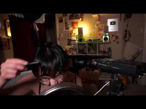 dying and cutting hair asmr