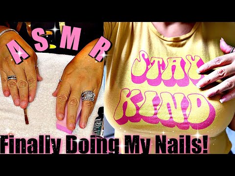 ASMR (Up Close Doing My Acrylic Nails) Chewing Gum