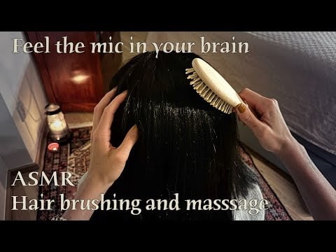 ASMR 🌙 The mic is in your head! - Hair brushing, head massage, hair play (no talking)