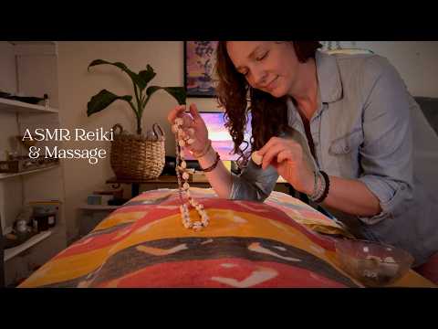 ASMR Reiki & Massage for the Sacral Chakra🧡Water Element Healing, Seashells & Gentle Beach Waves🏝️