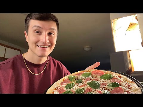 ASMR Cooking & Eating Pizza with Me 🍕 (mukbangs)